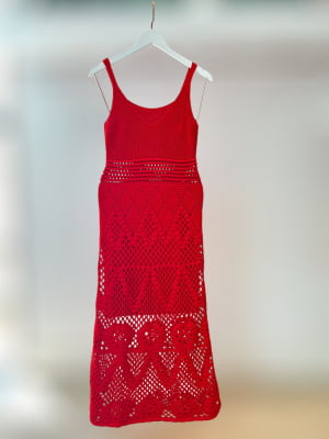 VESTIDO MODAL RENDADO PONTO CROCHE